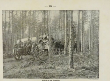 1917 - alter Druck - Artillerie auf dem Vormarsche